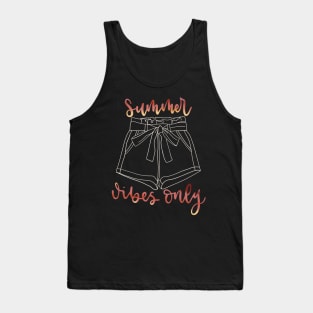 Sunset Summer Vibes Only with Paperbag Denim Shorts Tank Top